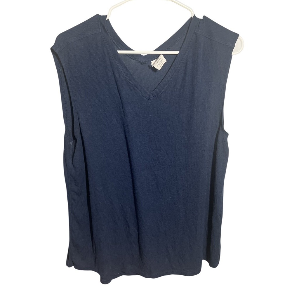 Athletic Works Women's Navy Blue V-Neck Sleeveless Activewear Top Size L (12-14)